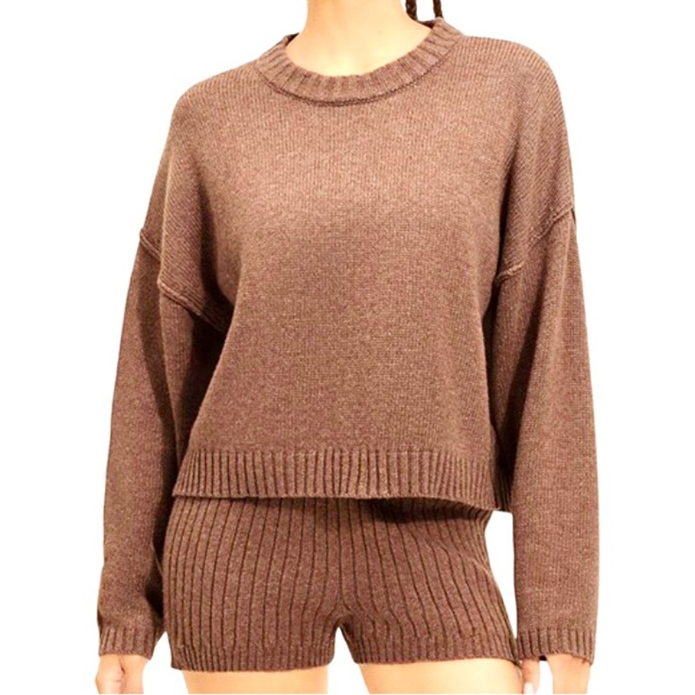 UGG super soft Luissa crew neck sweater in Walnut L